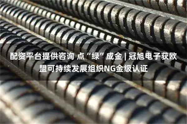 配资平台提供咨询 点“绿”成金 | 冠旭电子获欧盟可持续发展组织NG金级认证