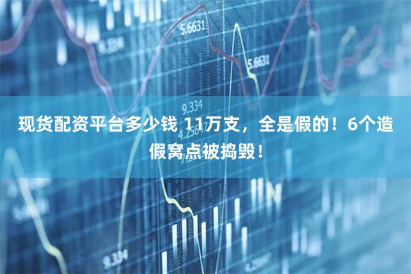 现货配资平台多少钱 11万支，全是假的！6个造假窝点被捣毁！